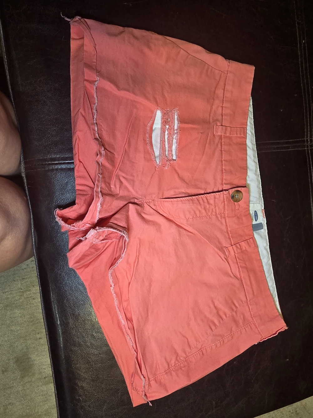 Old Navy Women's Coral Distressed Cotton Shorts